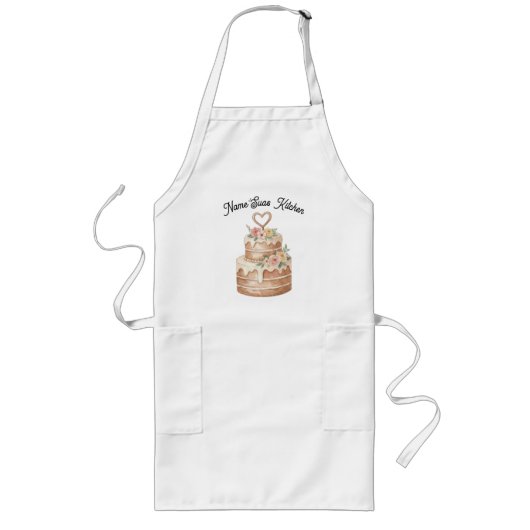 Cake Apron - Custom Name Baker Gift Lange Schürze (Vorne)