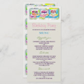 Cake Art Geburtstag Party Menü Menükarte (Vorne/Hinten)