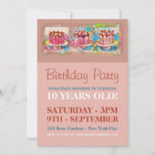 Cake Art Peach Birthday Party Einladung (Vorderseite)