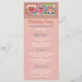 Cake Art Peach Birthday Party Menü Menükarte (Vorderseite)