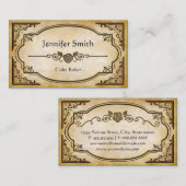 Cake Baker - Elegante Vintage Antique Visitenkarte (Vorne/Hinten)