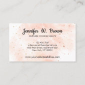 Cake Baker Konditorei Wasserfarbe Erdbeere Cupcake Visitenkarte (Rückseite)