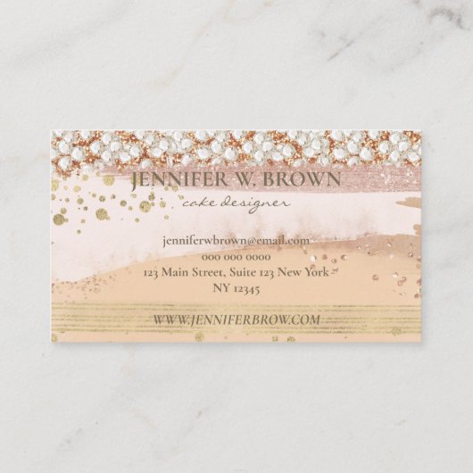 Cake-Baker-Logo im rot-rosa Hintergrund Visitenkarte (Rückseite)