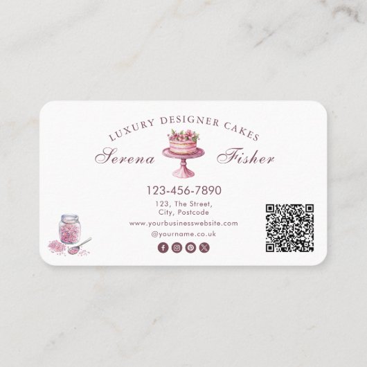 Cake Baker Loyalty Prämien QR Code Visitenkarte (Rückseite)