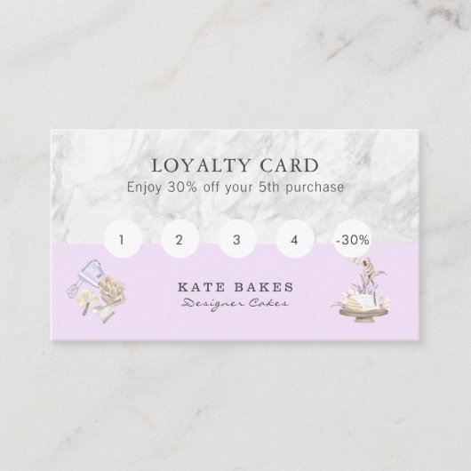 Cake Baker Loyalty Prämien QR Code Visitenkarte (Vorderseite)