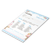 Cake Bakery Blue Order Form Editor Notizblock (angewinkelt)