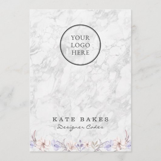 Cake Bakery Café Restaurant Marble Speisekarte Pre Menükarte (Vorderseite)