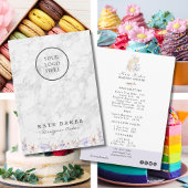 Cake Bakery Café Restaurant Marble Speisekarte Pre Menükarte