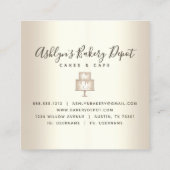 Cake Bakery Gold Glitzer Tropfen Konditorei Koch L Quadratische Visitenkarte (Rückseite)