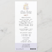 Cake Bakery Koch Marble Café Flachbildschirm Preis Menükarte (Rückseite)