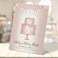 Cake Bakery Koch Rose Gold Glitzer Tropfen Skript