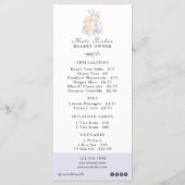 Cake Bakery Koch Watercolor Flat Menü Preisliste Menükarte (Rückseite)