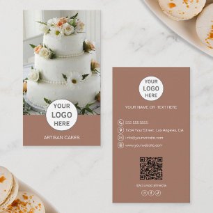Cake Bakery Logo Foto Brown Visitenkarte