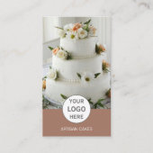 Cake Bakery Logo Foto Brown Visitenkarte (Vorderseite)