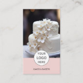 Cake Bakery Logo Foto QR Pink Visitenkarte (Vorderseite)