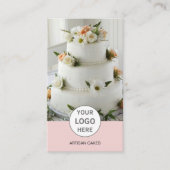 Cake Bakery Logo Foto Rosa Visitenkarte (Vorderseite)