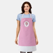 Cake Bakery Pink Polka Dot Logo Schürze (Getragen)