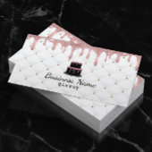 Cake Bakery Rose Gold Tropfen Icing Luxus Visitenkarte