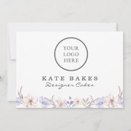 Cake Baking Koch Floral Watercolor Business Card Feiertagskarte