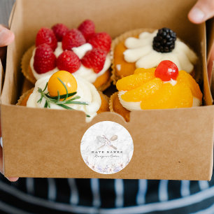 Cake Baking Marbour Floral Watercolor Visitenkarte Runder Aufkleber