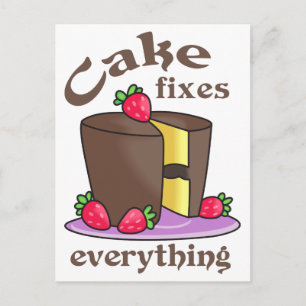Cake behebt alles postkarte
