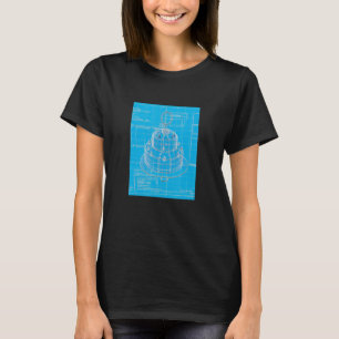 Cake Blueprint Kuchen Backkuchen 2 T-Shirt