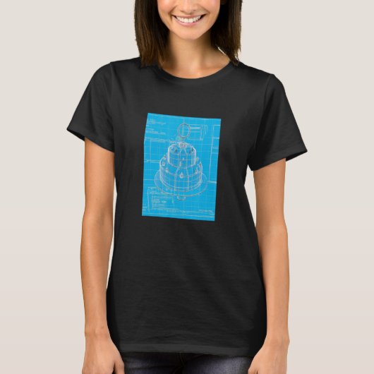 Cake Blueprint Kuchen Backkuchen 2 T-Shirt (Vorderseite)