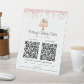 Cake Blush Pink 2 QR Code Bezahlung Hier Bäckerei Sockelschild (In SItu)