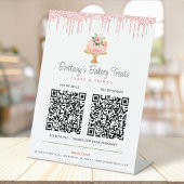 Cake Blush Pink 2 QR Code Bezahlung Hier Bäckerei Sockelschild