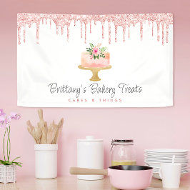Cake Blush Pink Glitzer Tropfen Bäckerei Konditore Banner