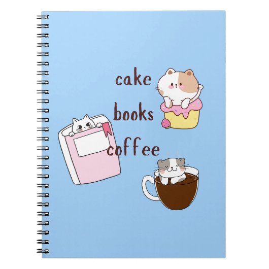Cake Books Coffee Notebook Notizblock (Vorderseite)