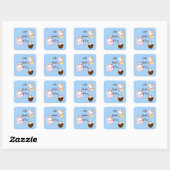 Cake Books Coffee Quadratischer Aufkleber (Blatt)