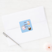 Cake Books Coffee Quadratischer Aufkleber (Umschlag)