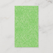 Cake Boutique Extravagant Green Damask Visitenkart Visitenkarte (Rückseite)