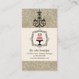 Cake Boutique Extravagant Taupe Damask Business Ca Visitenkarte
