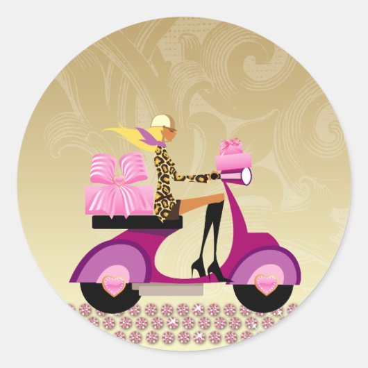 Cake Box Bäckerei Scooter Girl Stickers (Vorderseite)