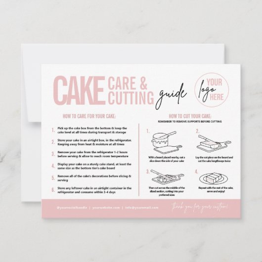 Cake Care & Cutting Guide V2, Cake Serving Guide Dankeskarte (Vorderseite)