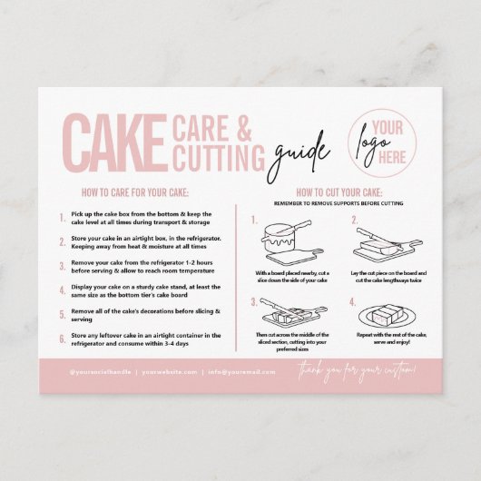 Cake Care & Cutting Guide v3, Cake Serving Guide Postkarte (Vorderseite)