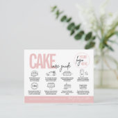 Cake Care Guide Card, Cake Care Instructions Dankeskarte (Stehend Vorderseite)