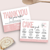 Cake Care Guide, V2 Cake Care Instructions Postkarte