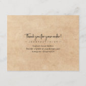 Cake Care Instructions Kraft Simple Text Dankeskarte (Rückseite)