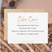Cake Care Instructions Kraft Simple Text Dankeskarte