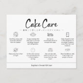 Cake Care Instructions Minimalist Dankeskarte (Vorderseite)