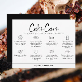 Cake Care Instructions Minimalist Dankeskarte