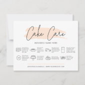 Cake Care Instructions Pastel Beige Watercolor Dankeskarte (Vorderseite)