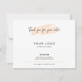 Cake Care Instructions Pastel Beige Watercolor Dankeskarte (Rückseite)