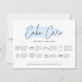 Cake Care Instructions Pastel Blue Watercolor Dankeskarte (Vorderseite)