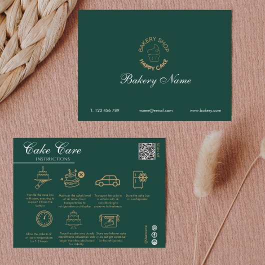 Cake Care Instructions Qr Code Fügen Sie Ihr Logo  Mitteilungskarte
