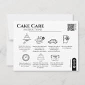 Cake Care Instructions Qr Code Hinzufügen Ihres Lo Mitteilungskarte (Rückseite)