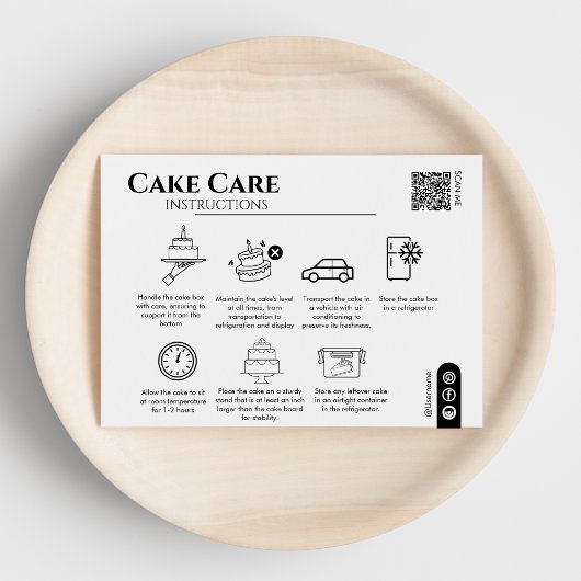 Cake Care Instructions Qr Code Hinzufügen Ihres Lo Mitteilungskarte